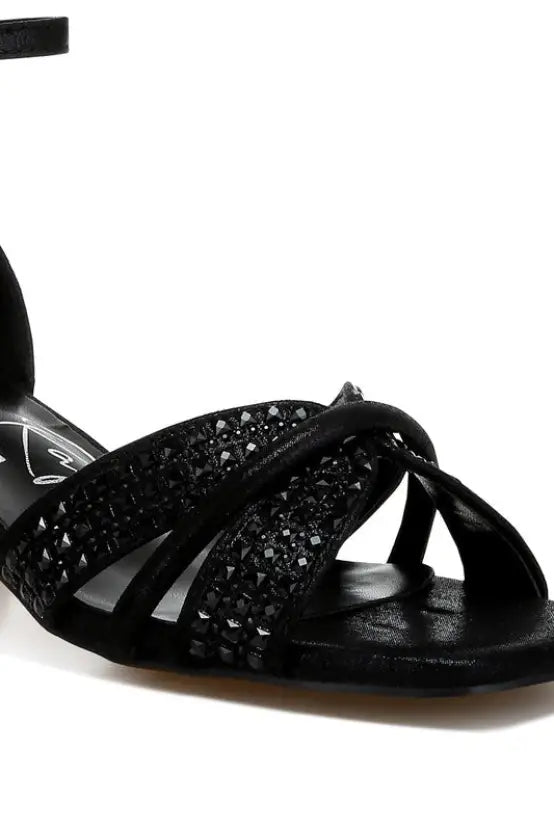 Babylon Low Block Heel Rhinestone Sandals *More Colors - Shoes