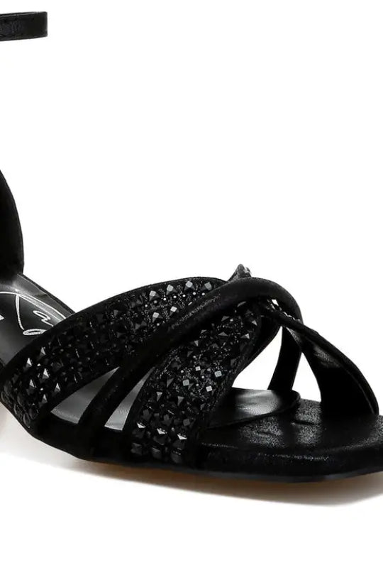 Babylon Low Block Heel Rhinestone Sandals *More Colors - Shoes