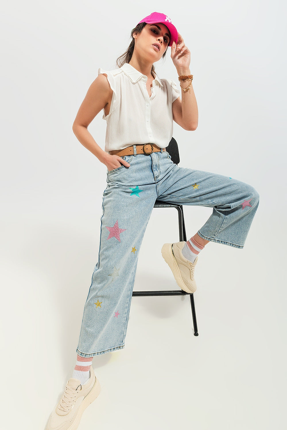 Jeans with star print