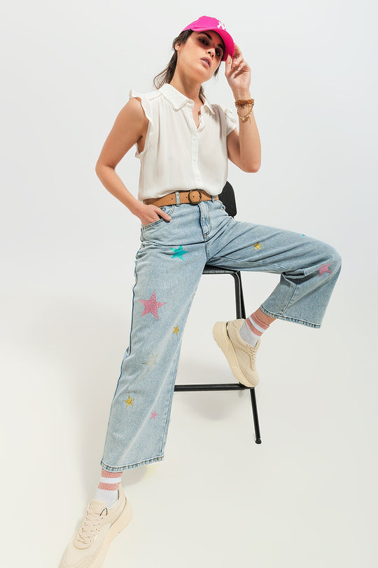 Jeans with star print