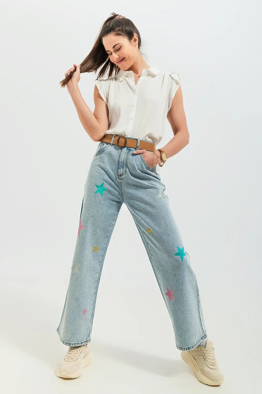 Jeans with star print