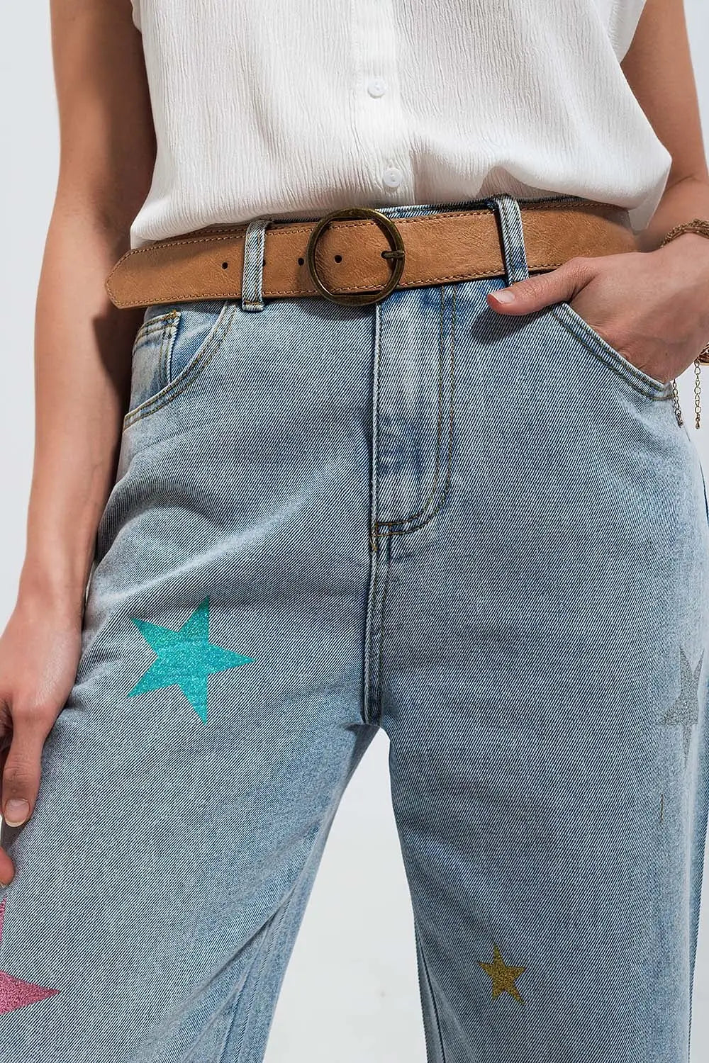 Jeans with star print
