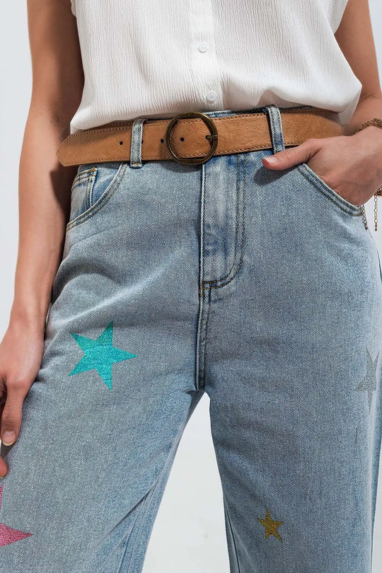 Jeans with star print