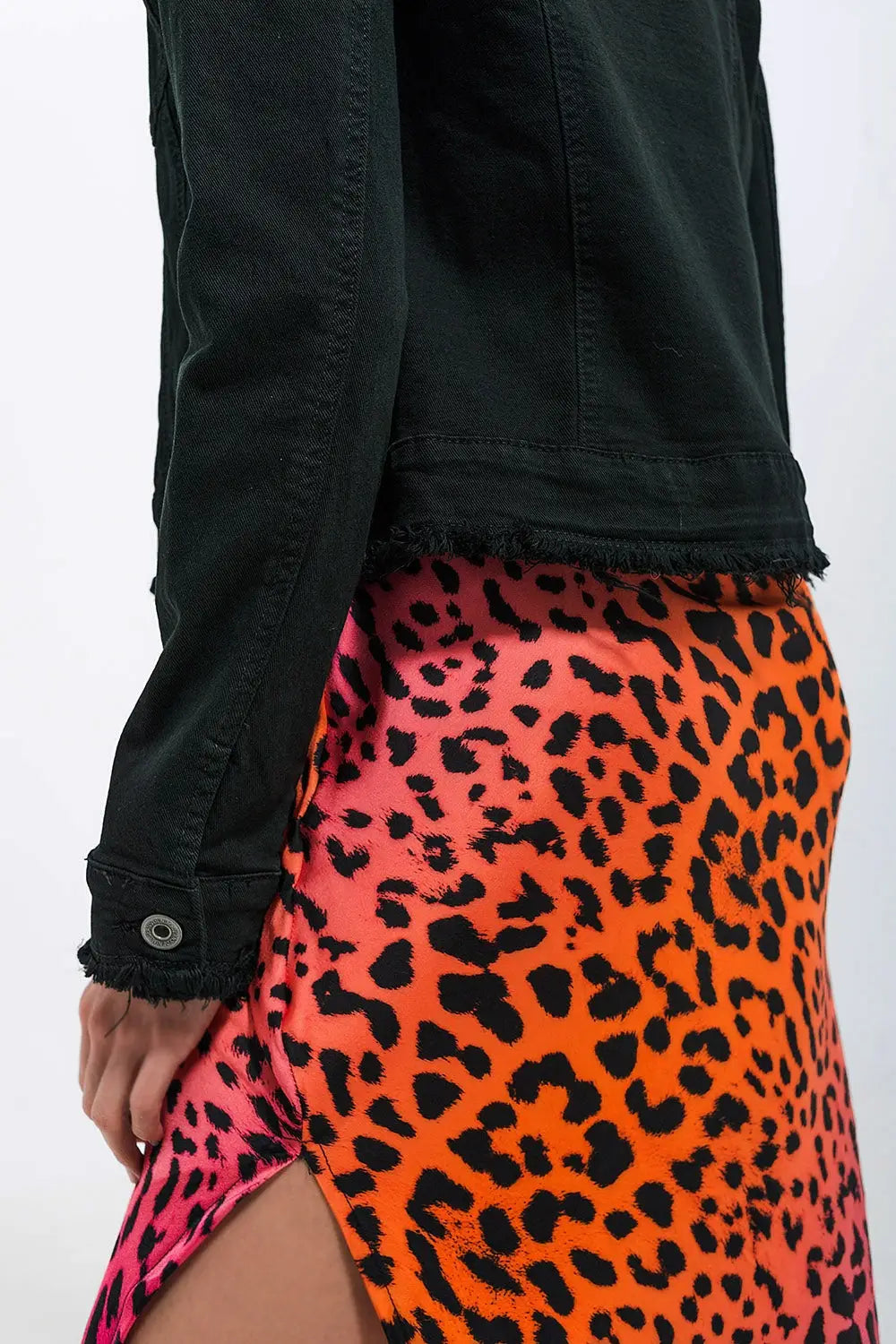 Raw edge black denim jacket - Jackets