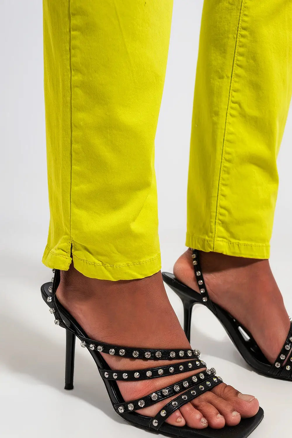 Cotton blend pants in yellow - Colored Jeans