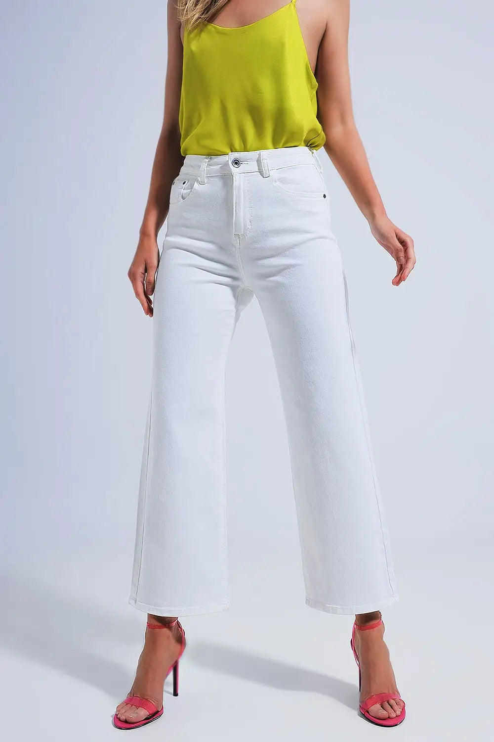 Wide leg jeans in white - Colored Jeans