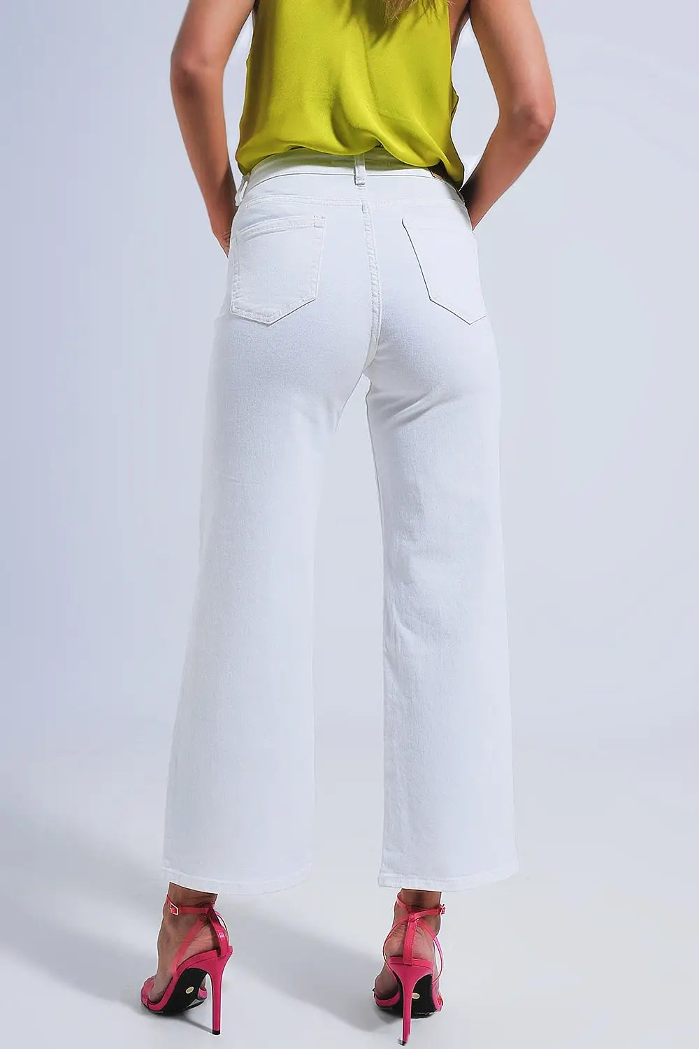 Wide leg jeans in white - Colored Jeans