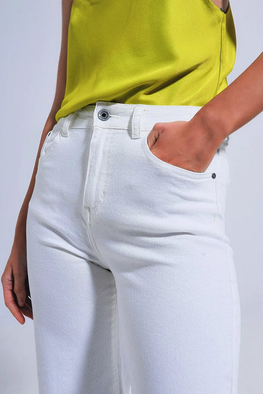 Wide leg jeans in white - Colored Jeans