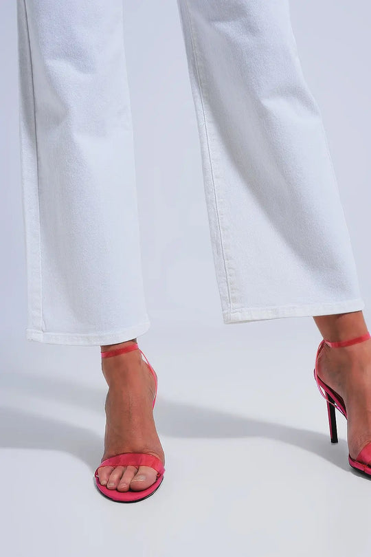Wide leg jeans in white - Colored Jeans