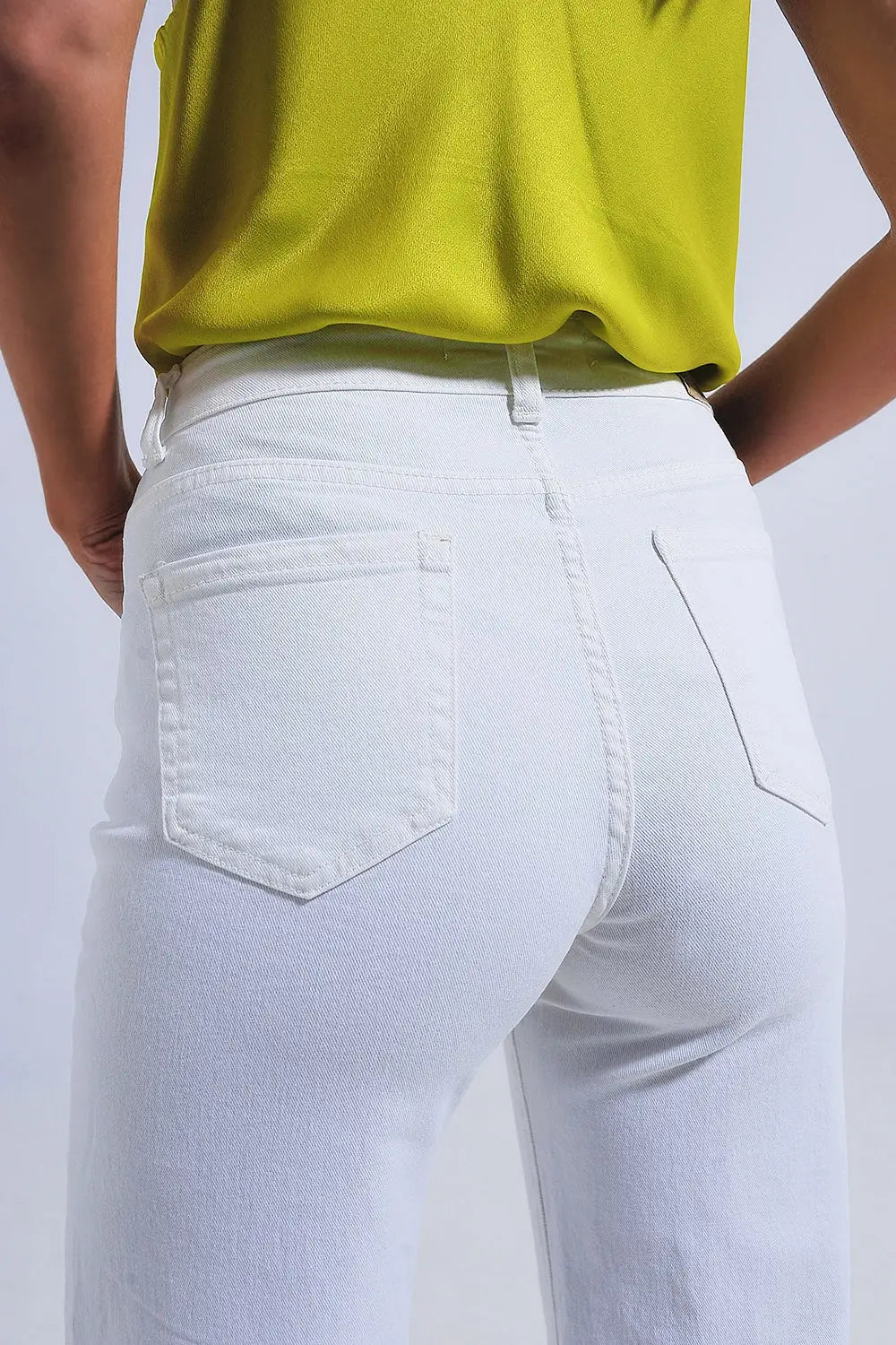 Wide leg jeans in white - Colored Jeans