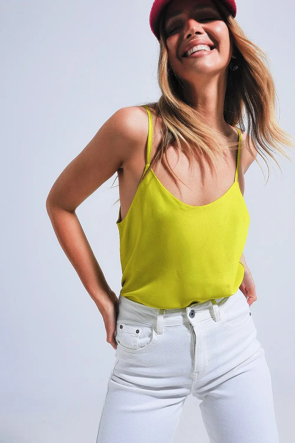 Satin cami in green - Tops