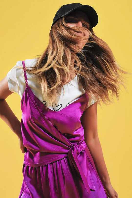Satin cami strap jumpsuit in fuchsia - FUCHSIA / ONE - Jumpsuits