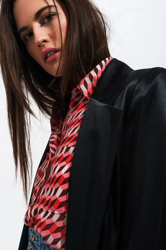 Satin blazer in black - Jackets