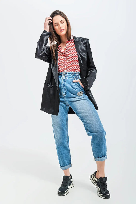 Satin blazer in black - Jackets