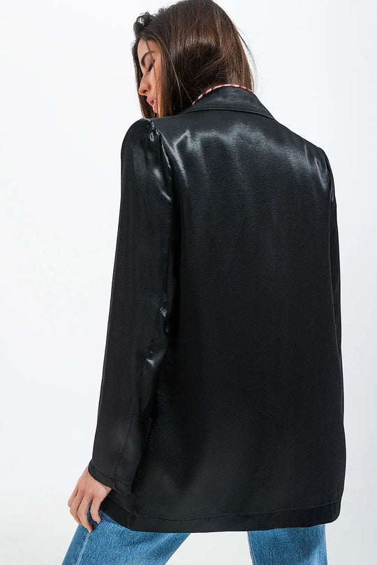 Satin blazer in black - Jackets