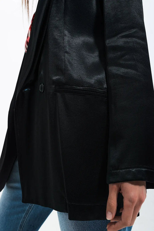 Satin blazer in black - Jackets