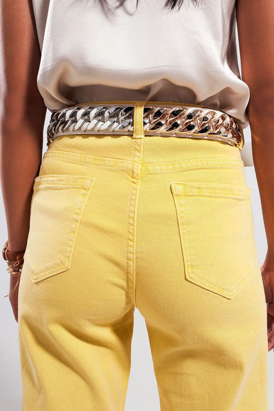 Wide leg jeans in sunshine yellow - Colored Jeans