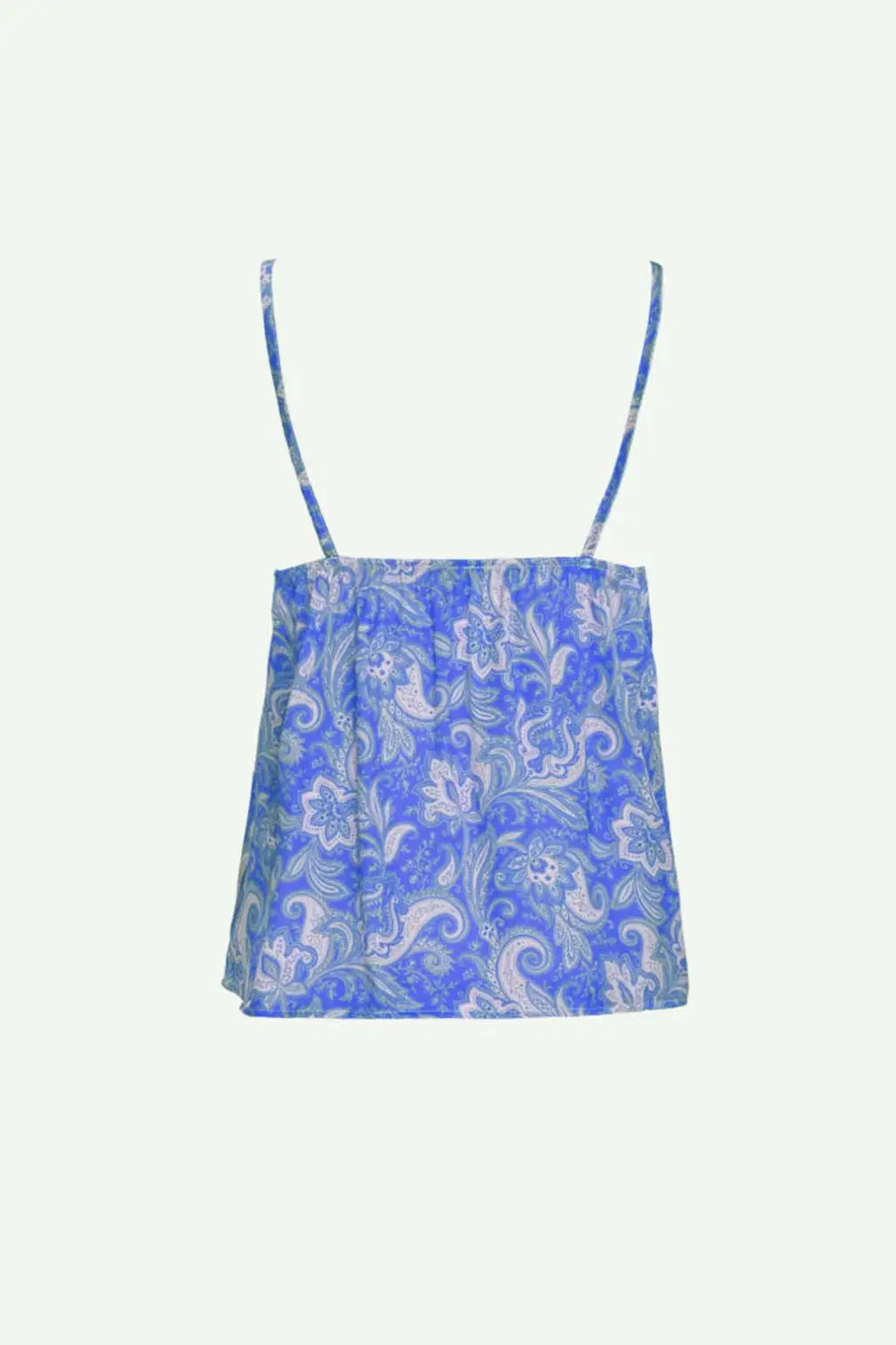 Satin top in paisley print print in blue - BLUE / ONE - Tops