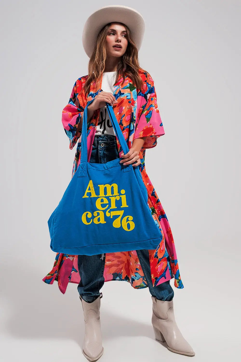 AMERICA 76 canvas tote bag in blue - BLUE / ONE - Bags