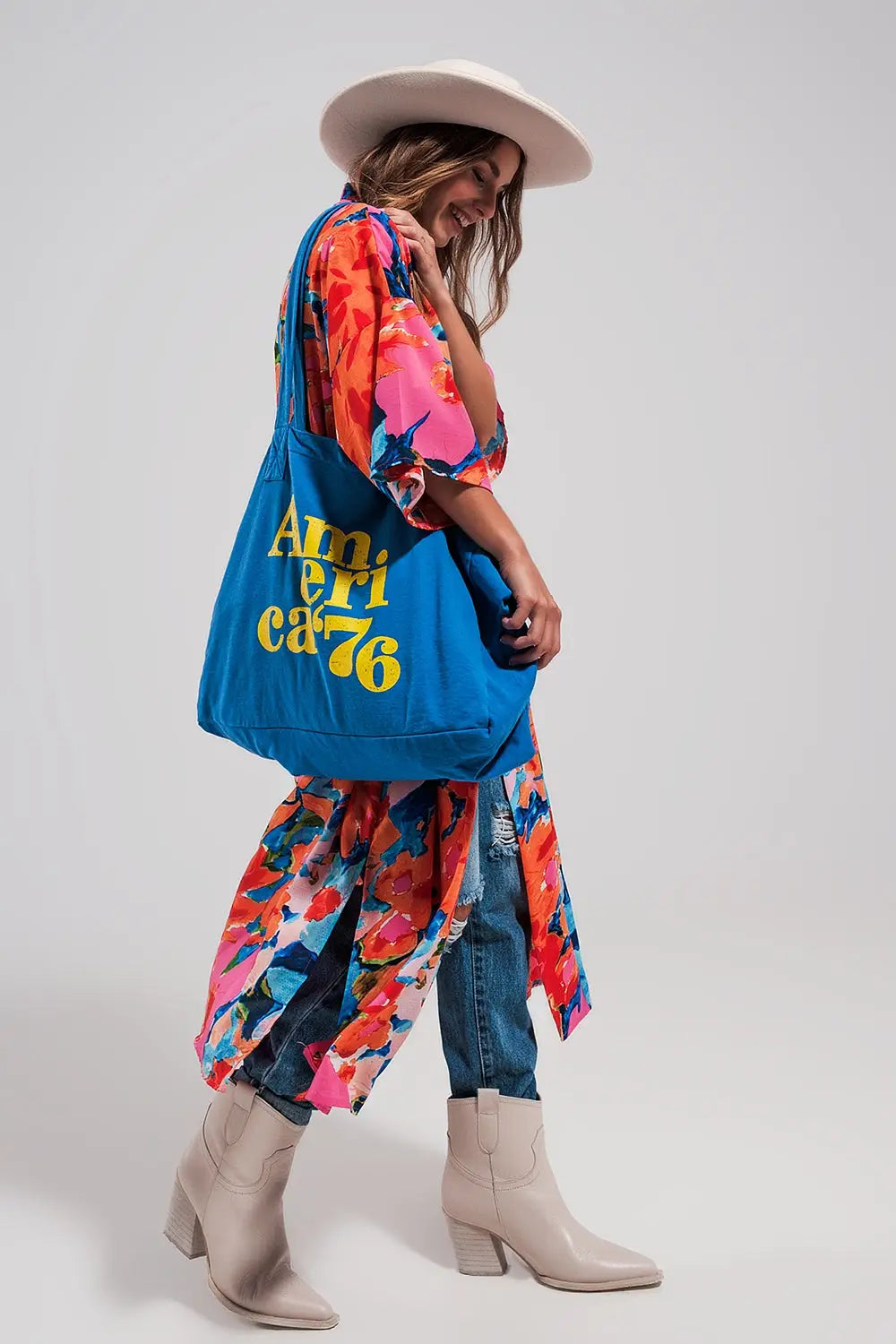 AMERICA 76 canvas tote bag in blue - BLUE / ONE - Bags