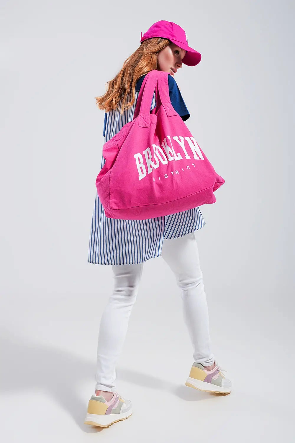 Brooklyn canvas tote bag in fuchsia - FUCHSIA / ONE - Bags