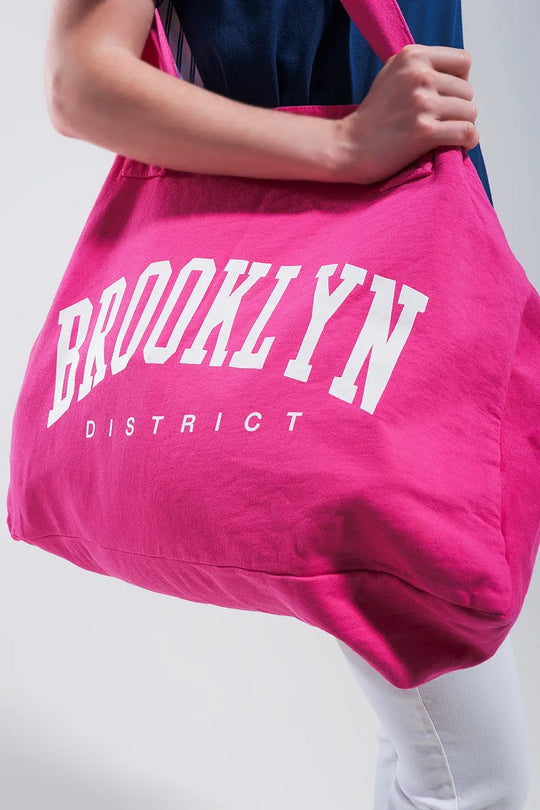 Brooklyn canvas tote bag in fuchsia - FUCHSIA / ONE - Bags