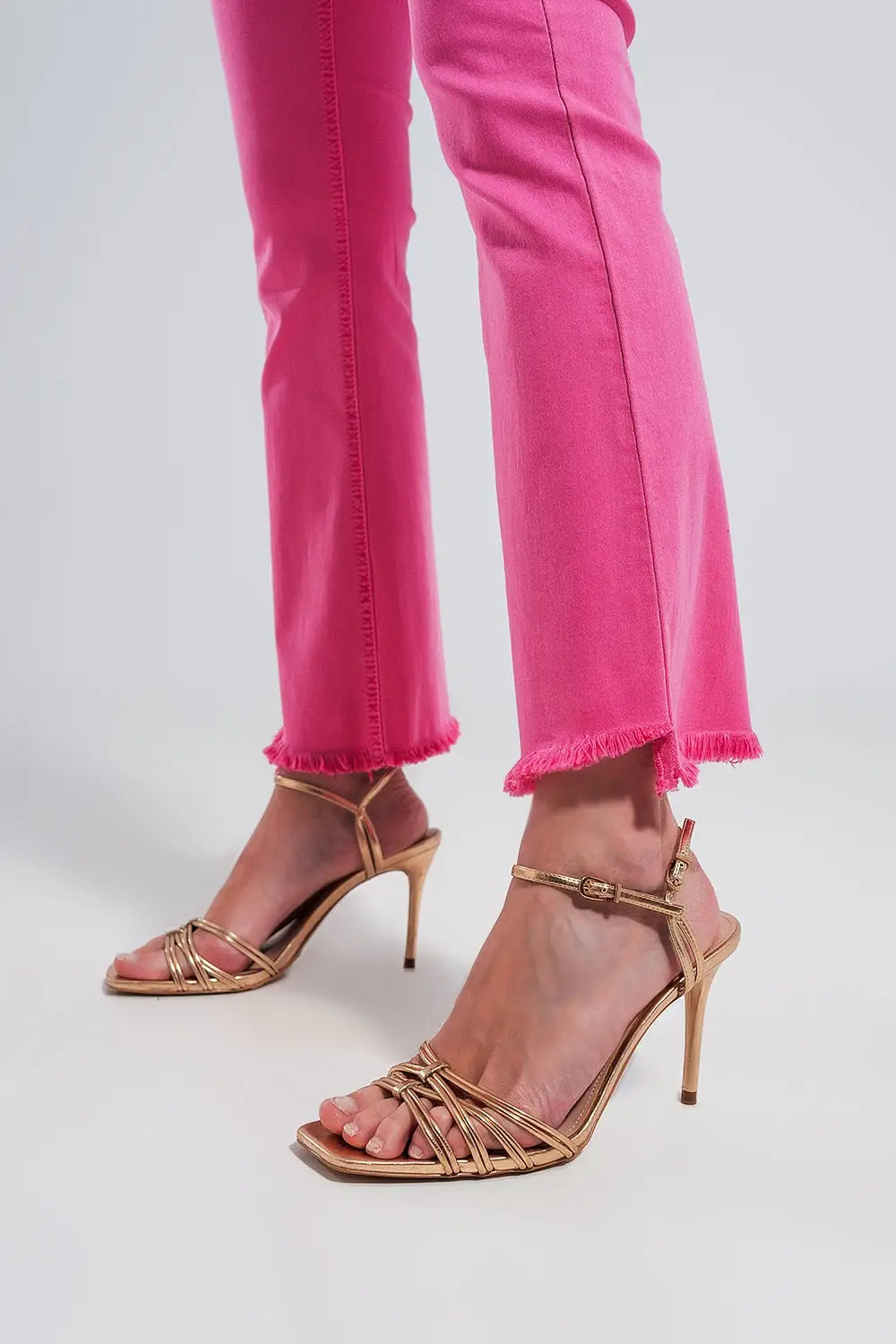 Straight Pants in fuchsia with wide ankles - Colored Jeans