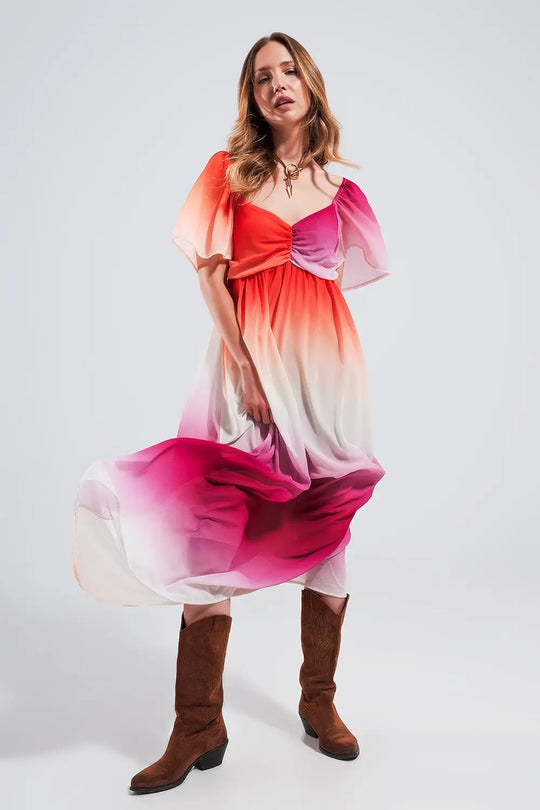 Ombre sweetheart maxi dress in fuchsia - FUCHSIA / ONE - Dresses