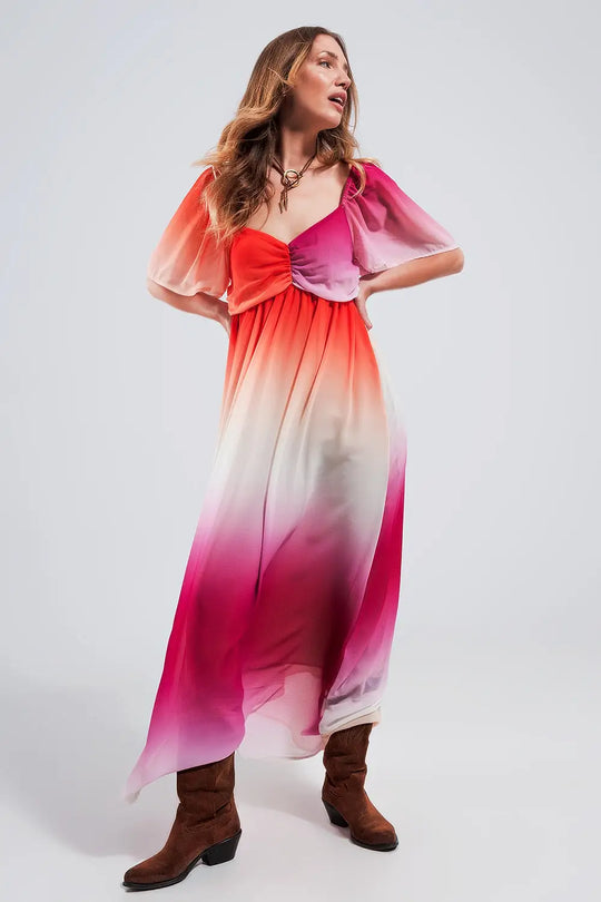 Ombre sweetheart maxi dress in fuchsia - FUCHSIA / ONE - Dresses
