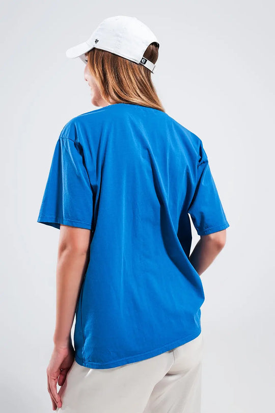 Los Angeles slogan t shirt in blue - BLUE / ONE - T-Shirts