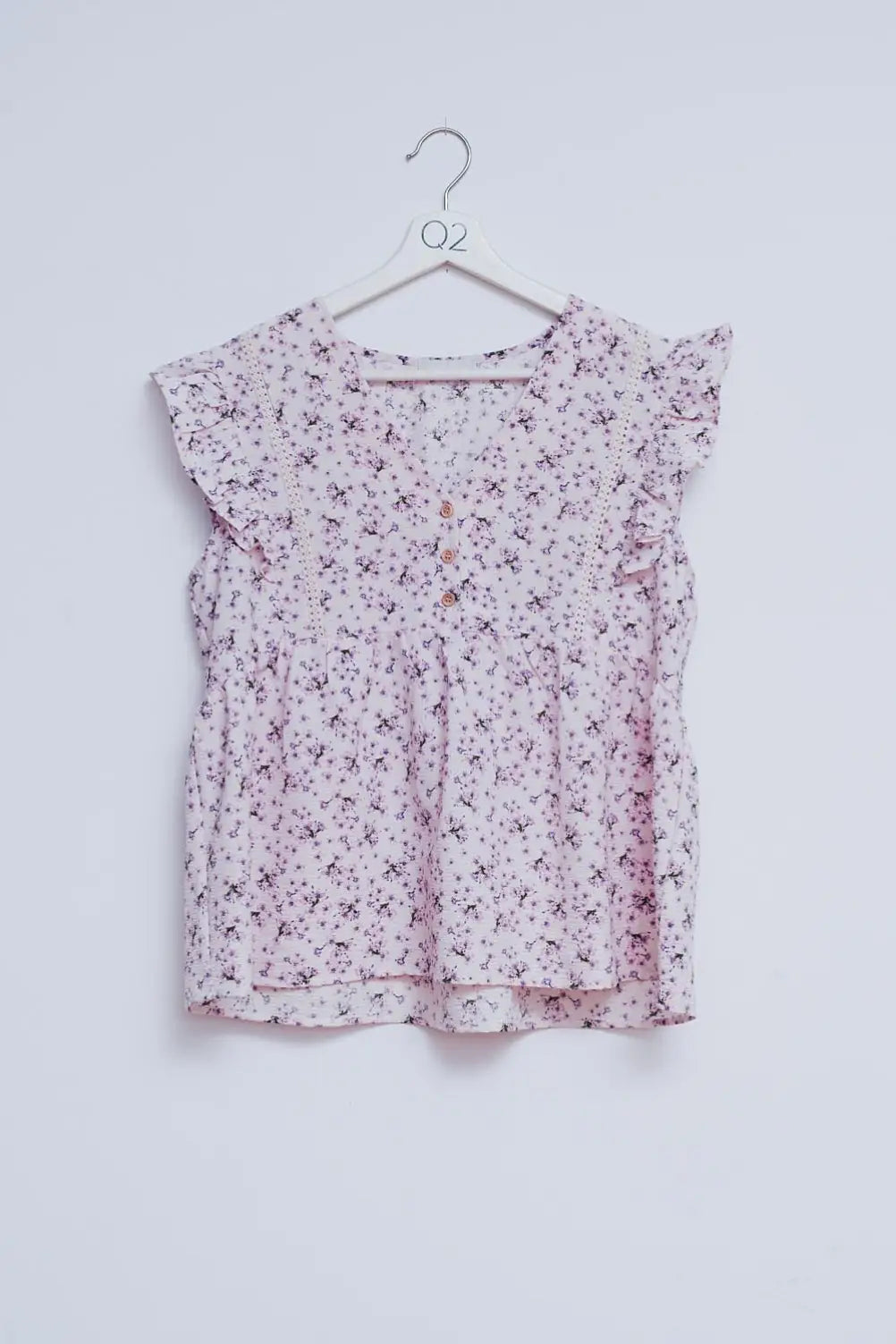 Ruffle detail blouse in lilac - Tops