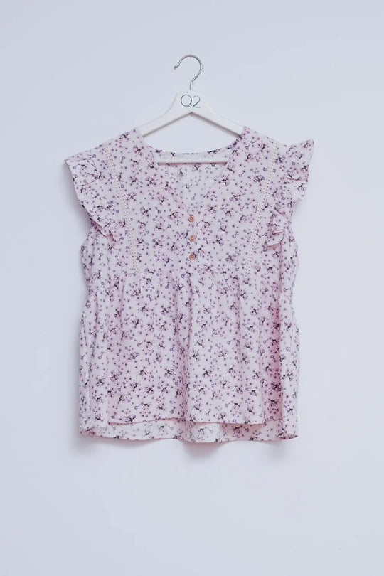 Ruffle detail blouse in lilac - Tops