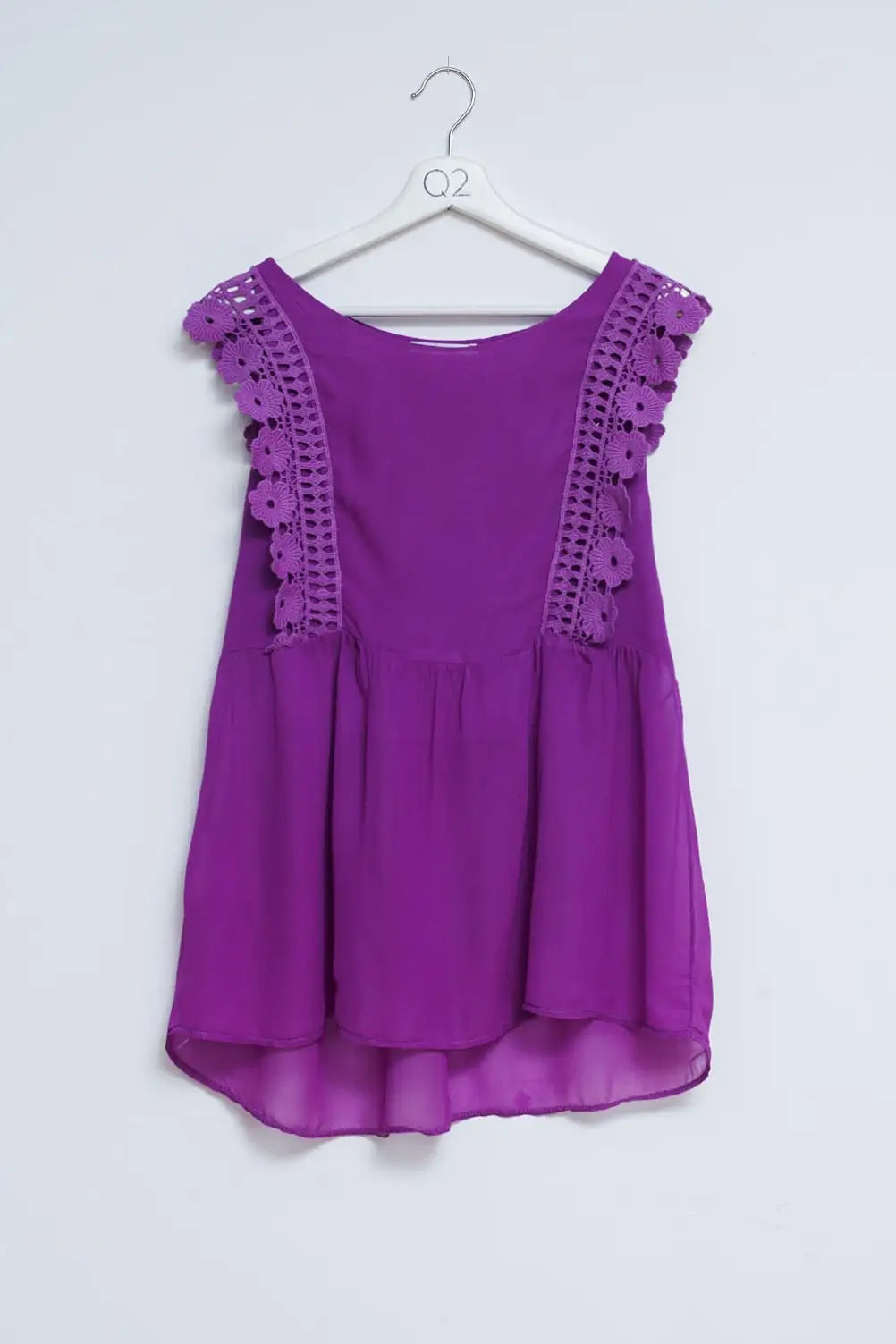 Broderie frill detail top in purple - PURPLE / ONE - Tops