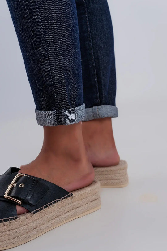 High waisted basic jean in dark blue