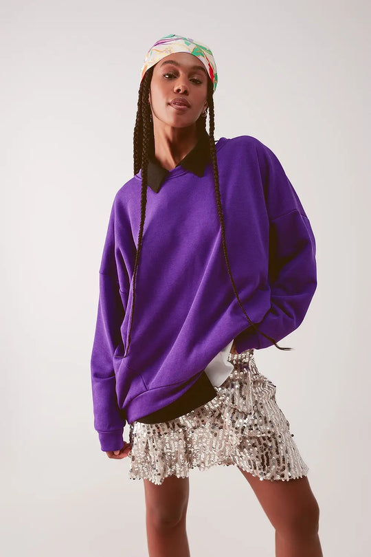 Oversized sweatshirt in purple - PURPLE / ONE - Sweaters