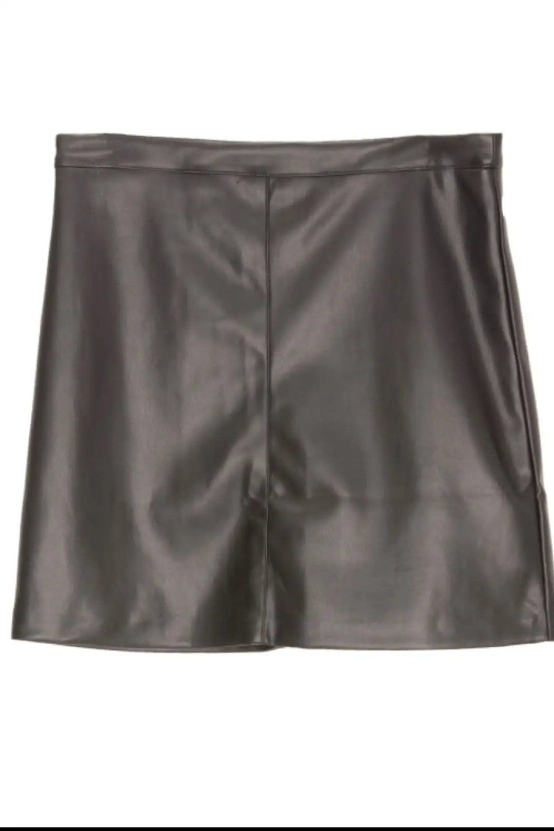 Black leather effect miniskirt - Skirts
