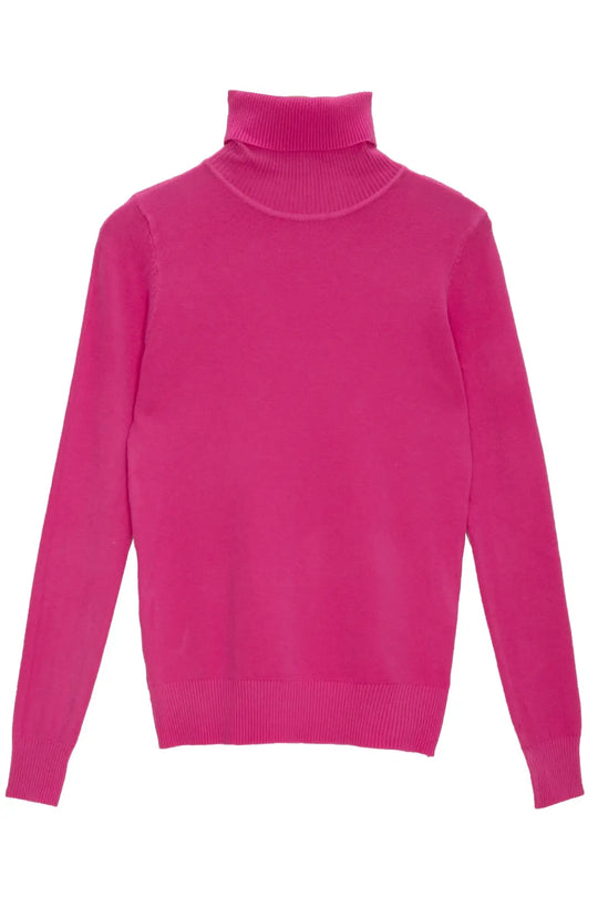 Fine knit high neck jumper in fuchsia - Sweaters