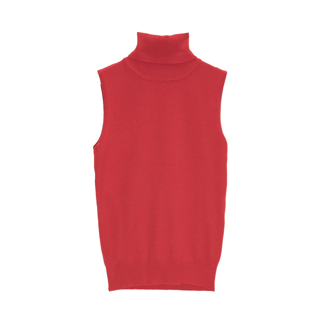Knitted tank jumper in red