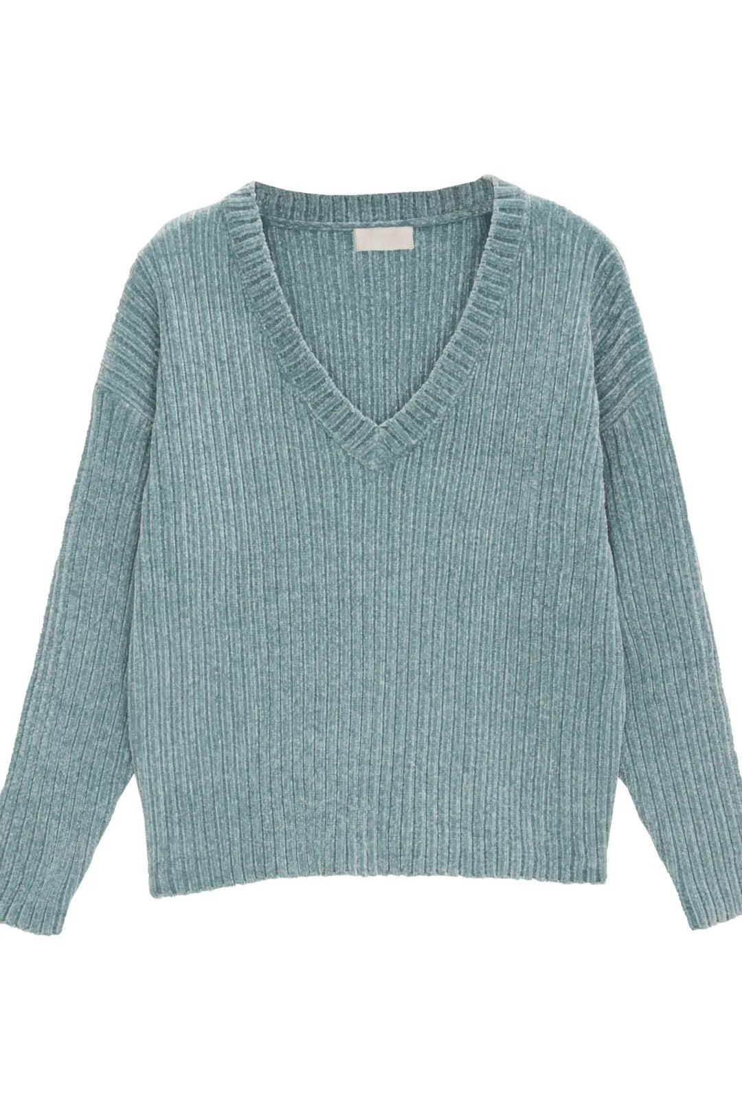 Knitted chenille jumper in green - Sweaters