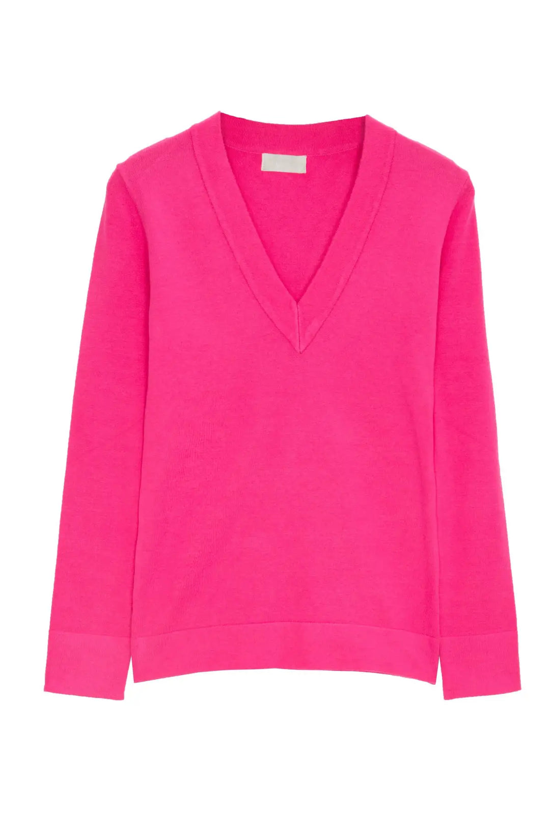 V neck fine knit jumper in fuchsia - Sweaters