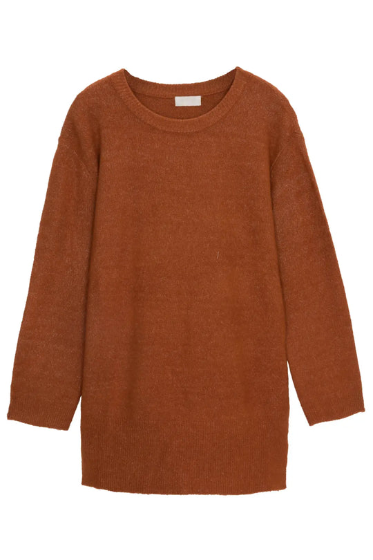 round neck oversized jumper dress in orange - ORANGE / ONE - Sweaters