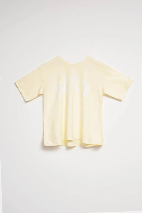 T-Shirt with Brooklyn District Text in yellow - YELLOW / ONE - T-Shirts
