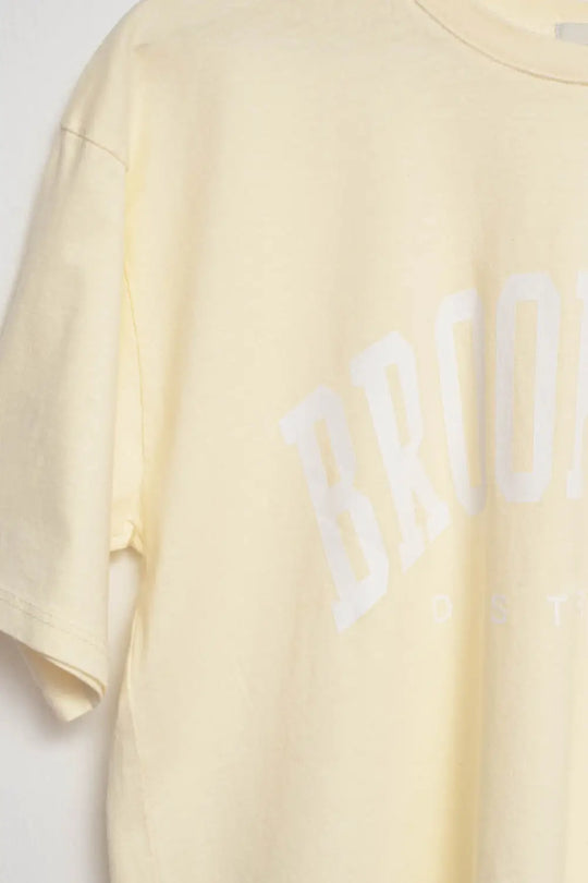 T-Shirt with Brooklyn District Text in yellow - YELLOW / ONE - T-Shirts