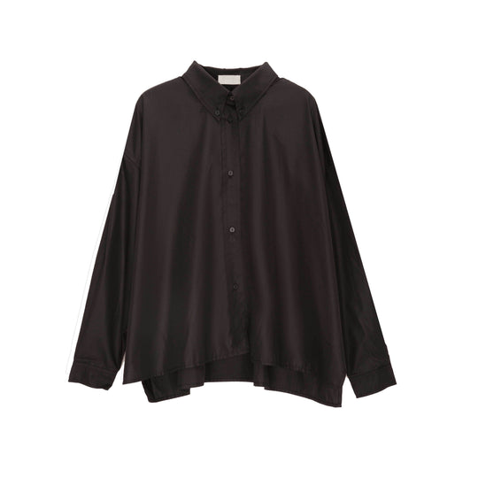 Cotton blend oversized shirt in black