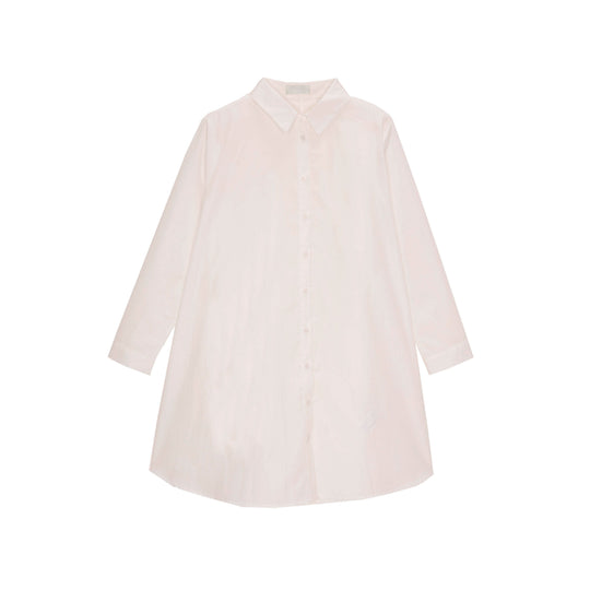 Oversized Poplin A-line Shirt in White