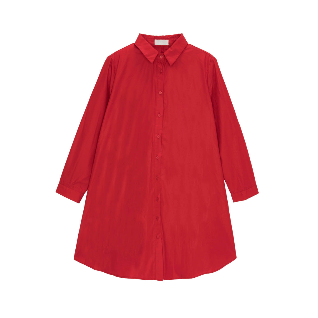 Oversized shirt in bold red