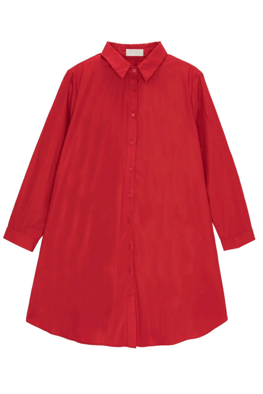 Oversized shirt in bold red - Shirts