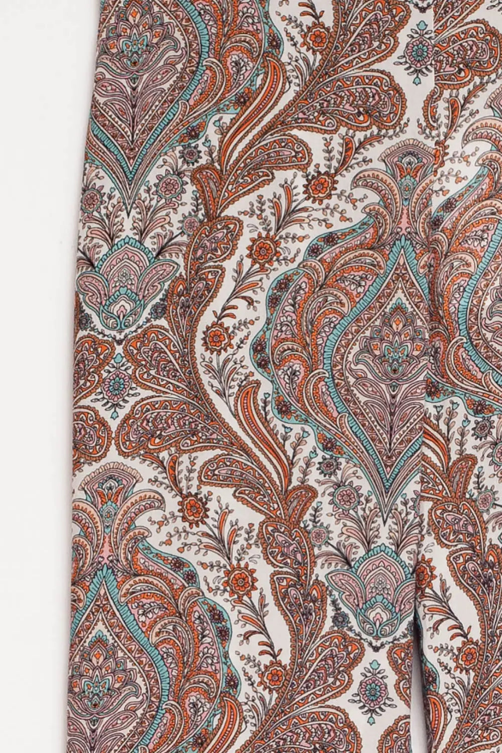 Wide leg pants in beige paisley print - Pants