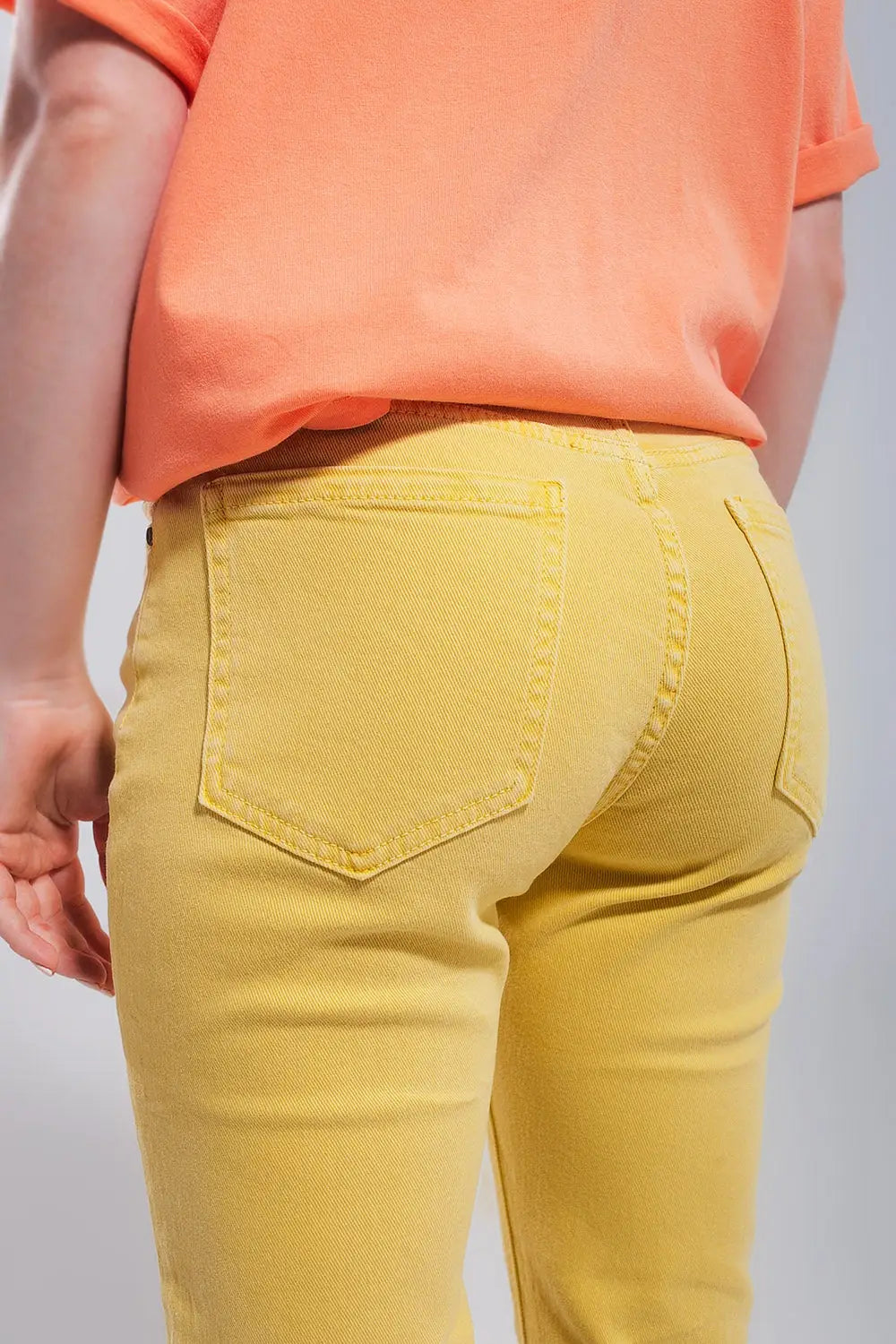 Stretch Cotton skinny jeans in yellow - Colored Jeans