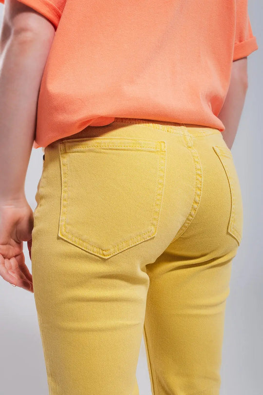 Stretch Cotton skinny jeans in yellow - Colored Jeans